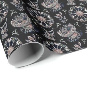 Papier Cadeau Starfish Jellyfish Seawey Black Motif