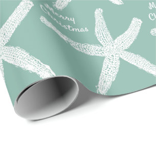 Papier Cadeau Starfish Sea Green Beach Joyeux Noël tendance
