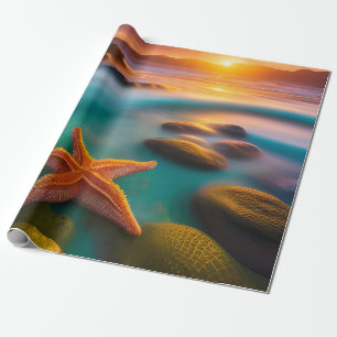 Papier Cadeau Starfish sur la plage à Dawn