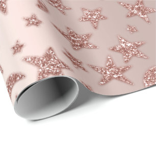Papier Cadeau Stars Lune Rose maigre Blush Sparkly Pastel VIP