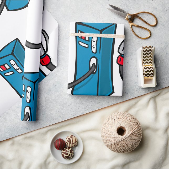 Papier Cadeau Station-service de pompe à essence drôle (Créateur téléchargé)