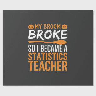 Papier Cadeau Statistiques drôles d'Halloween Professeur Broom D