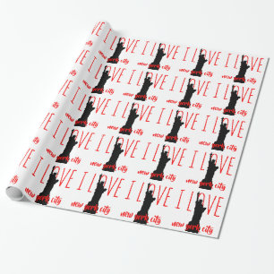 Papier Cadeau Statue de la Liberté I Love New Yok City Pop Art