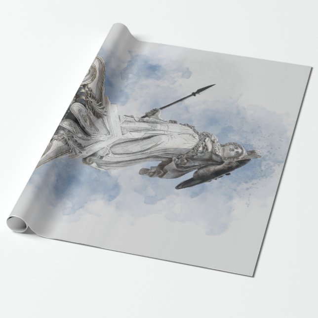 Papier Cadeau Statue grecque classique Athéna (Déroulé)