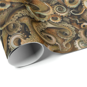 Papier Cadeau Steampunk Sea Life Octopus Tentacles