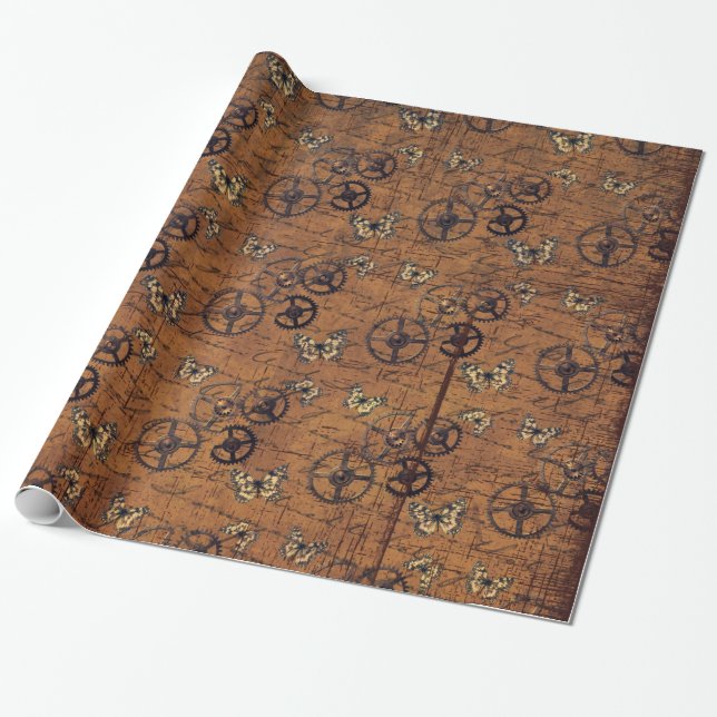 Papier Cadeau Steampunk vintage embraye le papier peint (Déroulé)