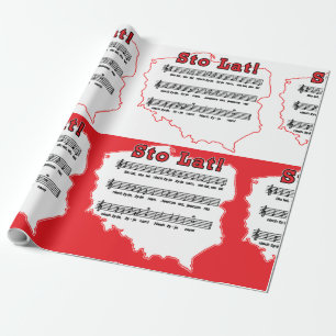 Papier Cadeau Sto Lat ! Carte de la chanson polonaise