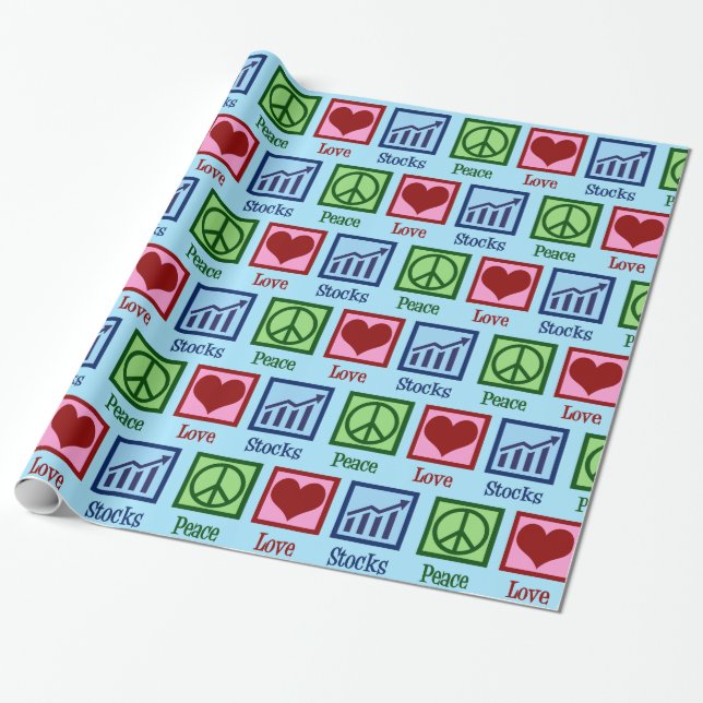 Papier Cadeau Stocks de Peace Love (Déroulé)