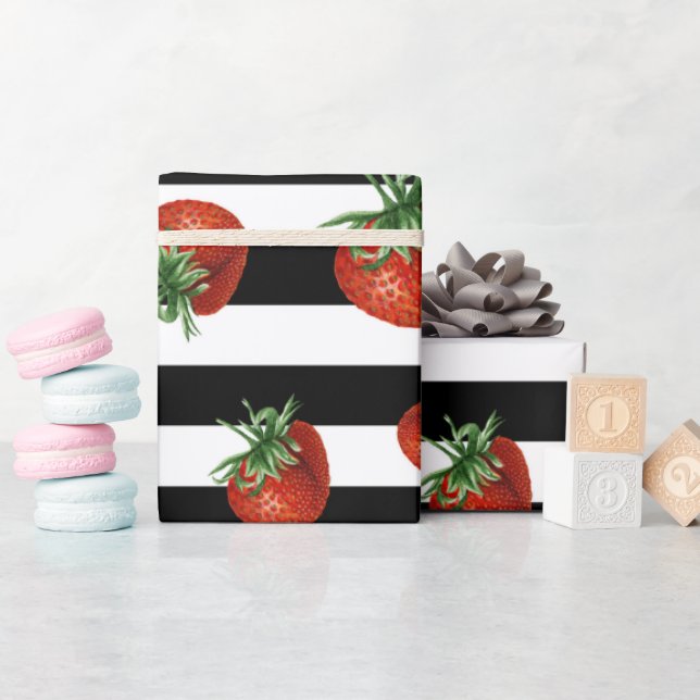 Papier Cadeau Strawberry Pattern Baby Shower  (Baby Shower)