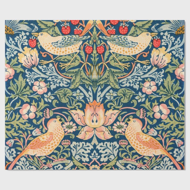 Papier Cadeau Strawberry Thief (par William Morris) (Plat)