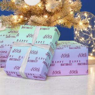 Papier Cadeau Stripes arc-en-ciel élégantes personnalisées 40e a