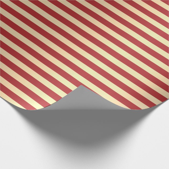 Papier Cadeau Stripes Lines Rouge Blanc Saint Tropes Minimal (Coin)