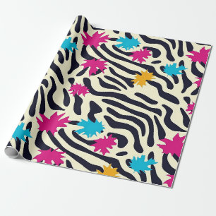Papier Cadeau Stripes zébrées Abstraites avec pellicule de peint