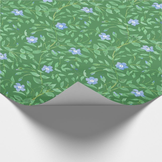Papier Cadeau Style campagnard vert-foncé bleu de bigorneau (Coin)