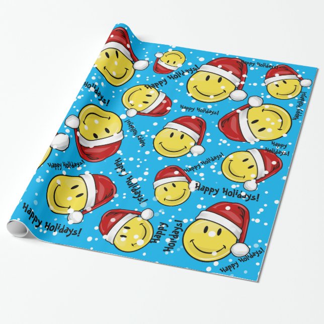 Papier Cadeau Style classique de vacances de visage (Déroulé)