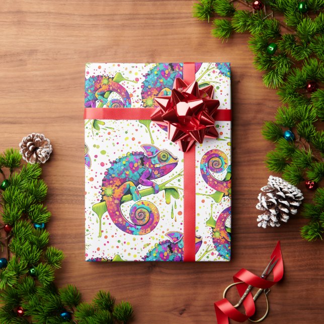 Papier Cadeau Style d'aquarelle des teintures Chameleon (Cadeau de vacances)