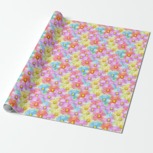 Papier Cadeau Style d'aquarelle Fleurs de ressort