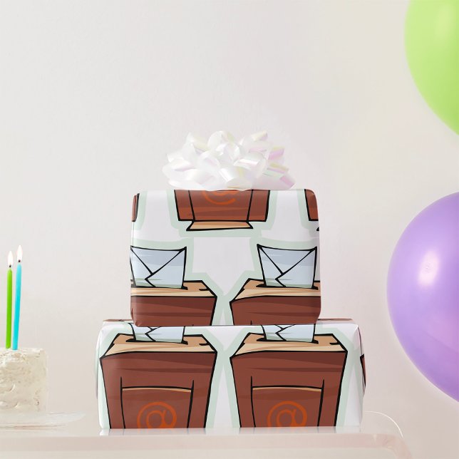 Papier Cadeau Style de dessin de l'icône de boîte de réception d (Créateur téléchargé)