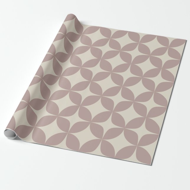 Papier Cadeau Style Dusty Mauve géométrique Formes Motif Chic (Déroulé)