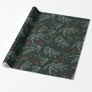 Papier Cadeau Style Ferme Marine Foliing & Berries