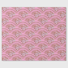 Papier Cadeau Style japonais fun et rose rose