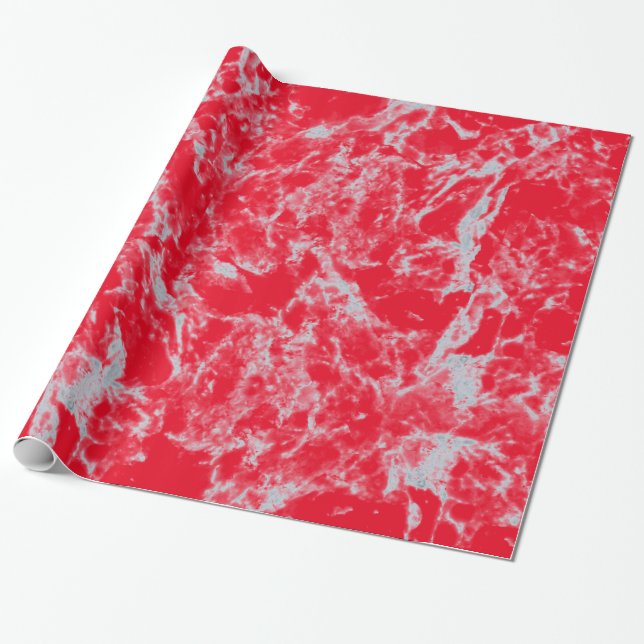 Papier Cadeau Style marbre rouge de vacances (Déroulé)