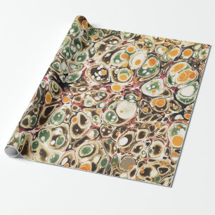 Papier Cadeau Style moderne Abstrait Sage Motif en marbre jaune