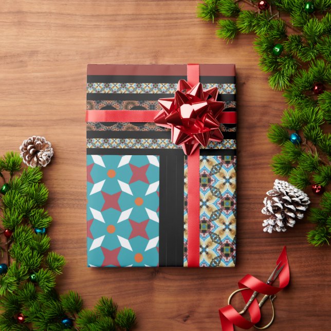 Papier Cadeau Style Patchwork mexicain 3 (Cadeau de vacances)