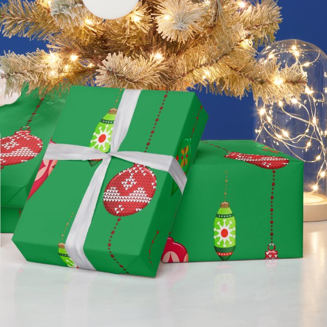 Papier Cadeau Style rétro Ornement Motif Noël (Vacances)