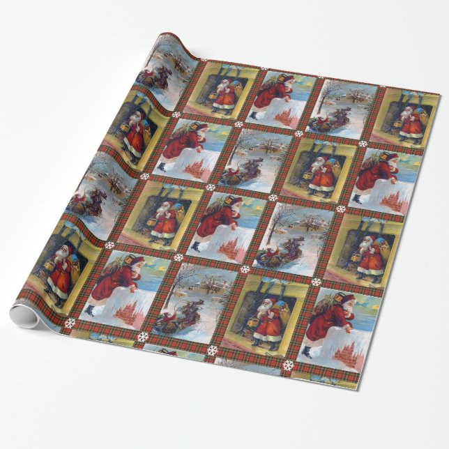 Papier Cadeau Style vintage de Noël (Déroulé)
