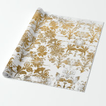 Style vintage Grunge Gold Damask Motif Floral