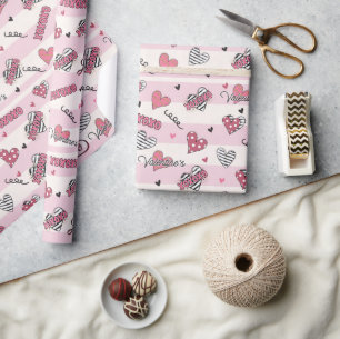 Papier Cadeau Style XOXO Valentine's Day