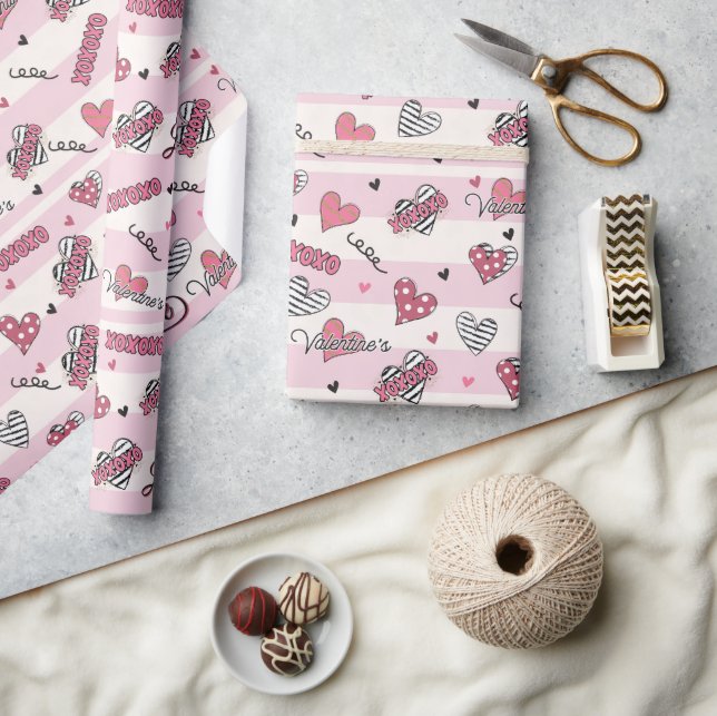 Papier Cadeau Style XOXO Valentine's Day (Artisanat)
