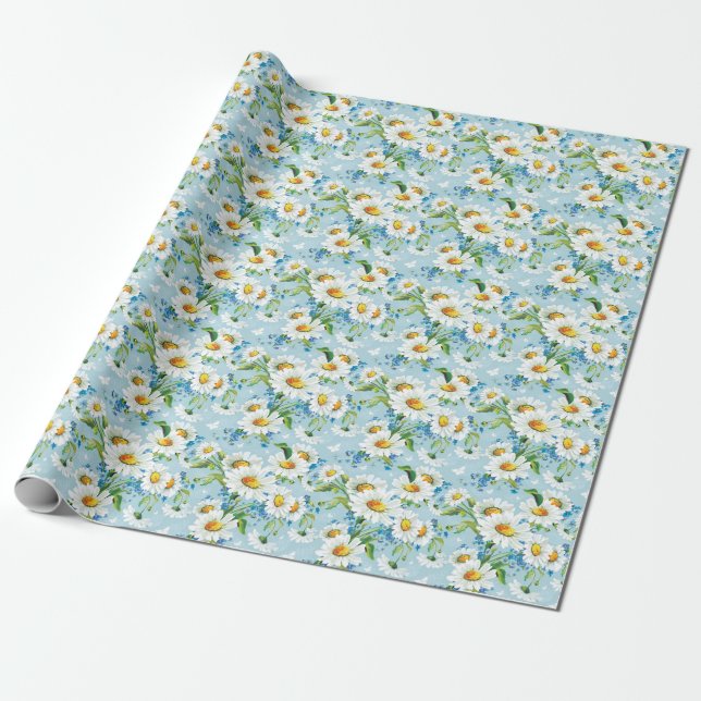 Papier Cadeau Stylish beautiful bright floral pattern (Déroulé)