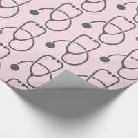 Stylisme Gris Stethoscope Motif sur rose