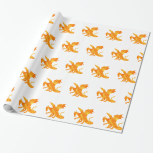 Papier Cadeau Stylized image of Dragon in flame