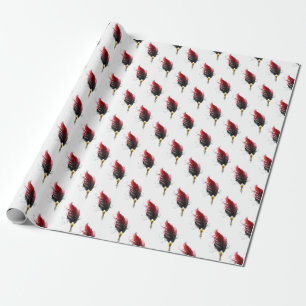 Papier Cadeau Stylo rouge en plumes avec nib or