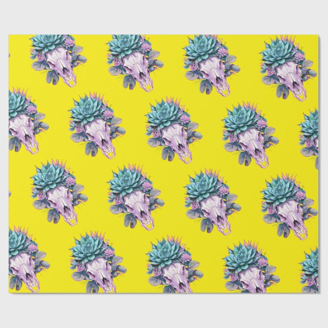 Papier Cadeau Succulent Pastel Decay Yellow (Plat)