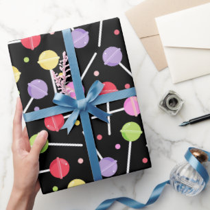 Papier Cadeau Sucré bonbons Lollipops Motif Anniversaire