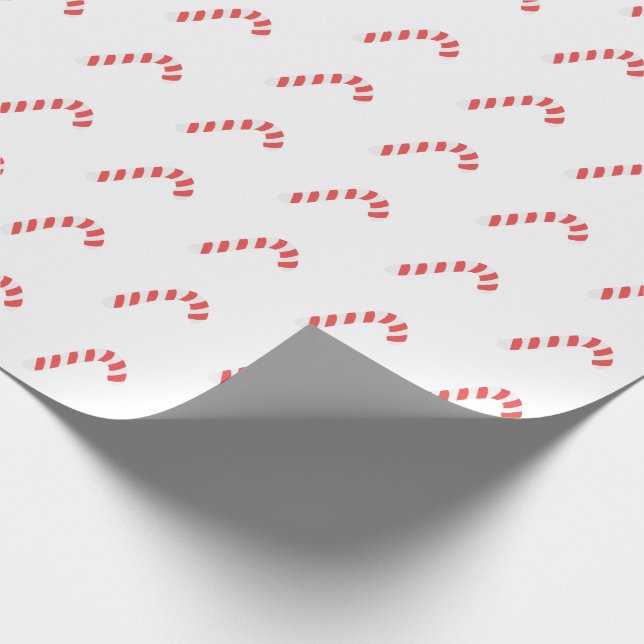 Papier Cadeau Sucre de canne Blanc Cute Simple Noël (Coin)