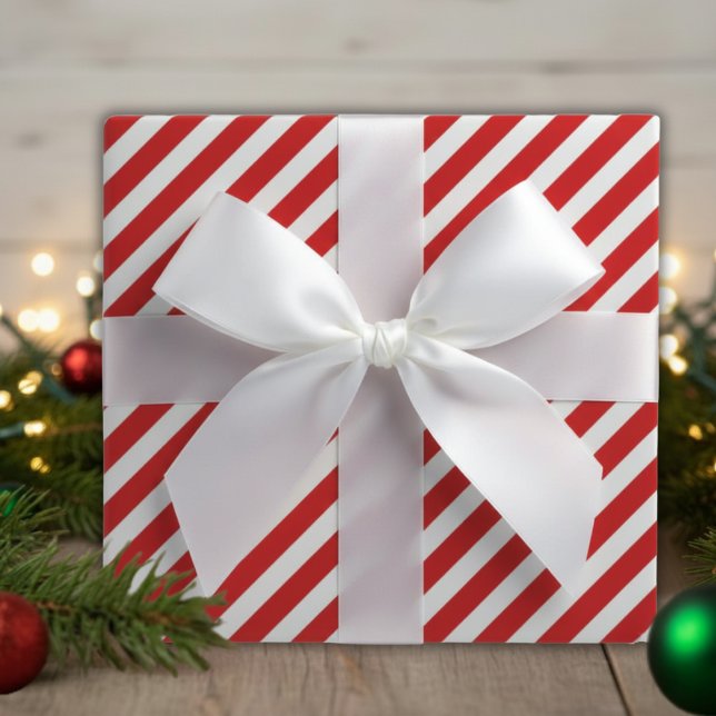 Papier Cadeau Sucre de canne De Menthe Rouge Et Blanche Gravé (Créateur téléchargé)