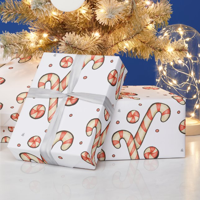 Papier Cadeau Sucre de canne de Noël (Vacances)
