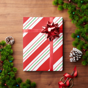 Papier Cadeau Sucre de canne de Noël Stripes ID259