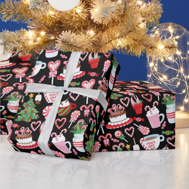 Papier Cadeau Sucre de canne de Noël Sweets Motif (Vacances)