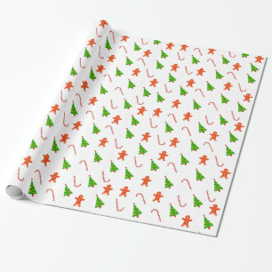 Papier Cadeau Sucre de canne gai TreChristmas d'homme de pain de