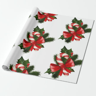 Papier Cadeau Sucre de canne Motif Retro cadeau de Noël