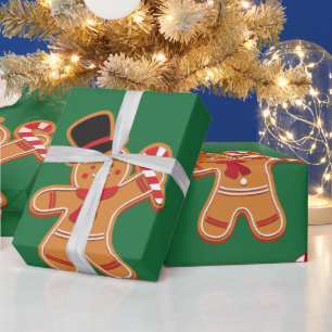 Papier Cadeau Sucre de canne pain d'épices Noël