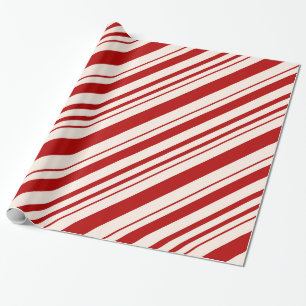 Papier Cadeau Sucre de canne rouge et blanc à la menthe