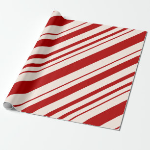 Papier Cadeau Sucre de canne rouge et blanc coupé