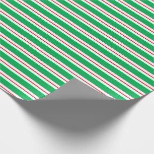Papier Cadeau Sucre de canne vert rouge blanc